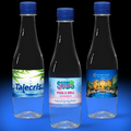 12 oz. Spring Water Full Color Label, Clear Glastic Bottle w/Blue Cap